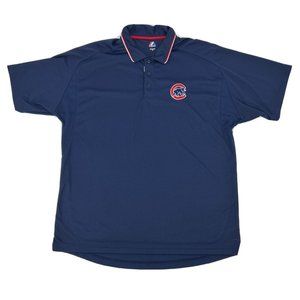 Majestic Shirt Men’s 2XL Blue Chicago Cubs MLB Short Sleeve‎ Polo